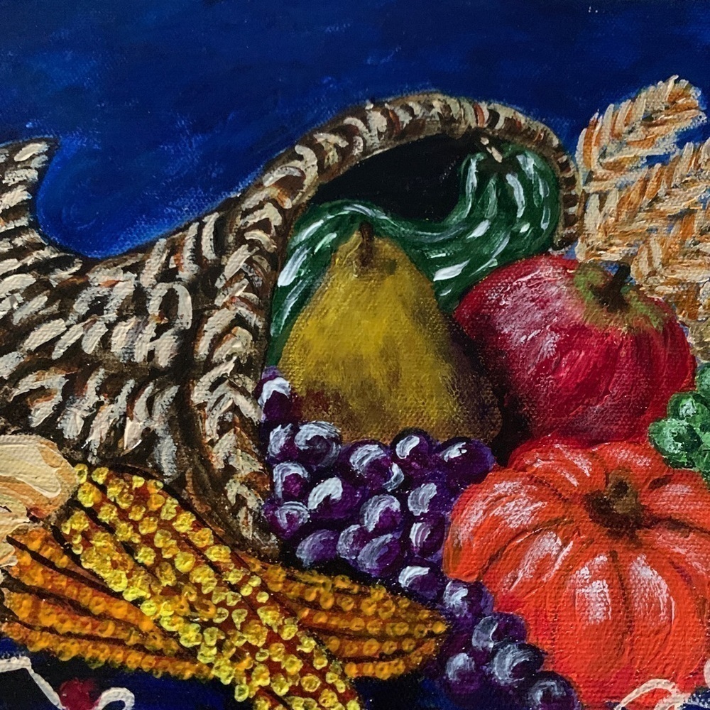 Original Acrylic Artwork Thanksgiving Cornucopia - Picture 7 of 12
